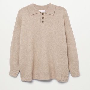 Mango Oversized Knitted Polo Sweater